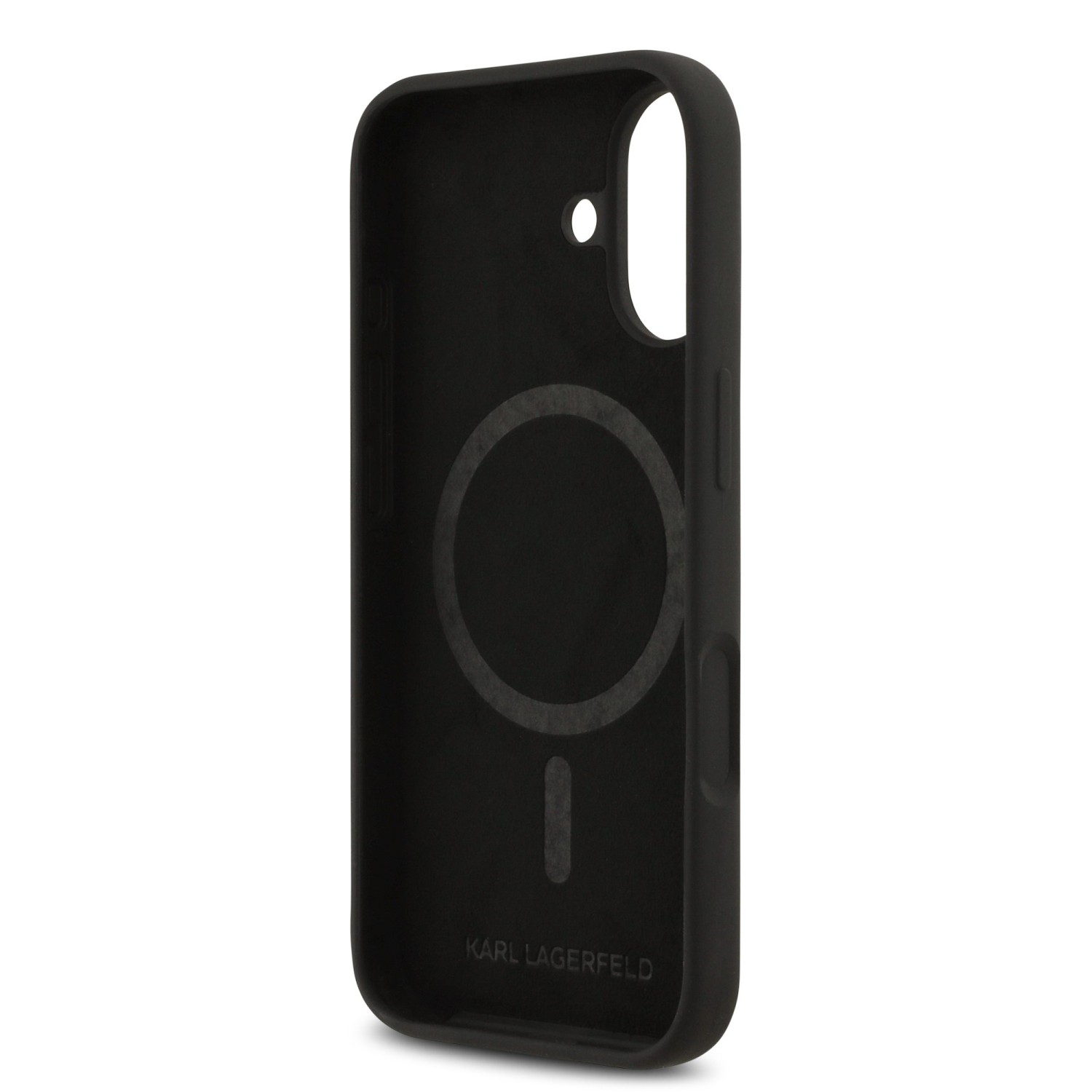 Karl Lagerfeld Liquid Silicone Double Heads MagSafe Zadní Kryt pro iPhone 17 Black