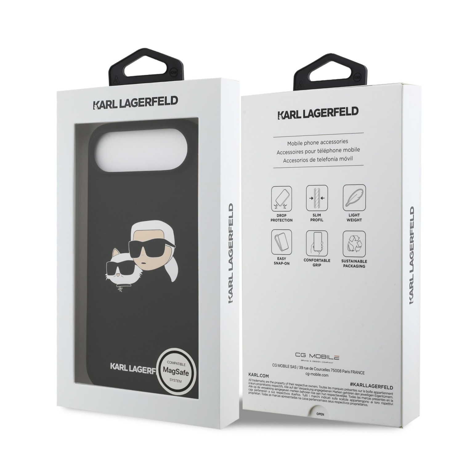 Karl Lagerfeld Liquid Silicone Double Heads MagSafe Zadní Kryt pro iPhone 17 Air Black