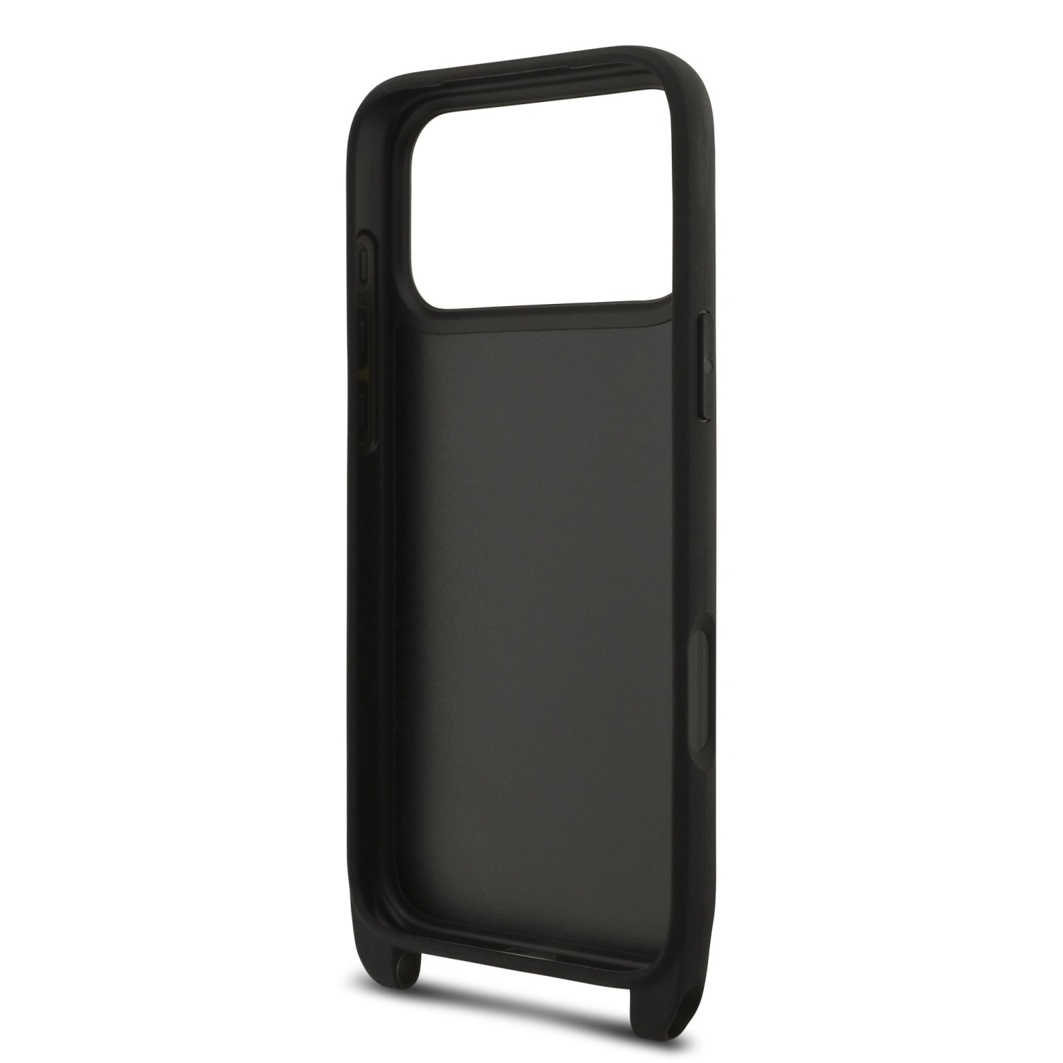 Karl Lagerfeld Saffiano Crossbody Popruh Metal Karl and Choupette Zadní Kryt pro iPhone 17 Pro Max Black
