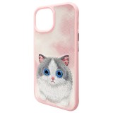 Zadní kryt NIMMY case BIG EYED PET 2.0 Cat Pro Apple iPhone 16 Pro Max, růžová