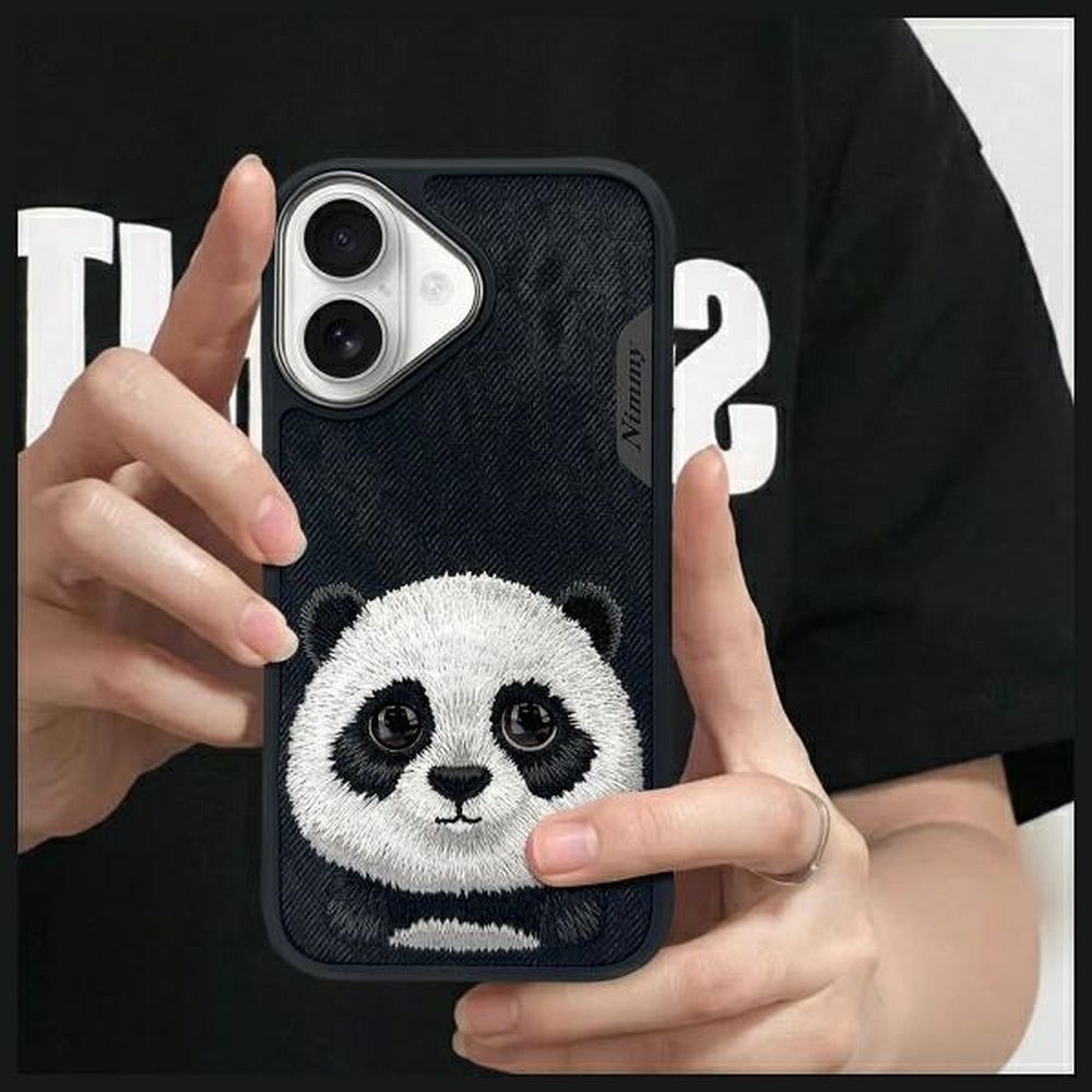 Zadní kryt NIMMY case BIG EYED PET 2.0 Panda pro Apple iPhone 16 Pro, černá
