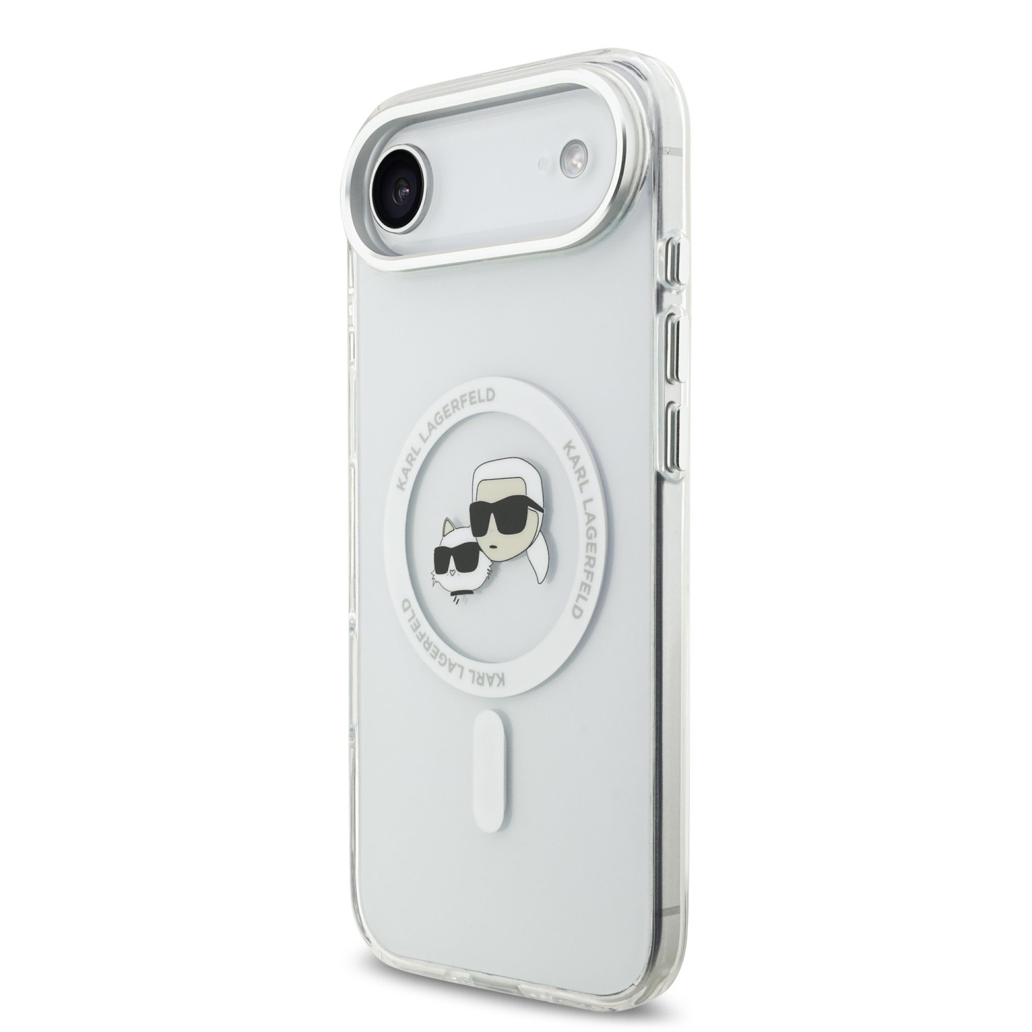 Karl Lagerfeld IML K&CH Heads Metal Frame MagSafe Zadní Kryt pro iPhone 17 Air Transparent
