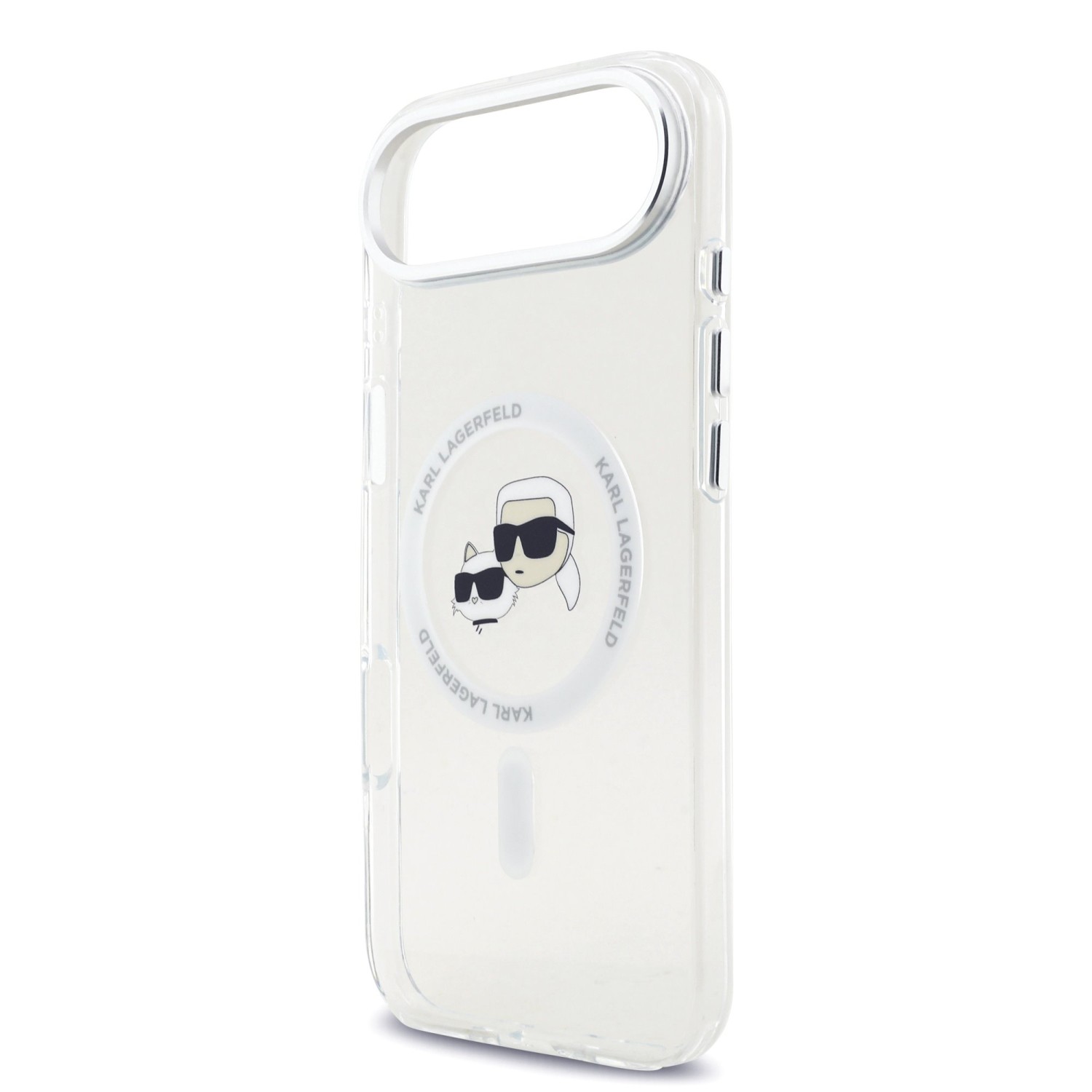 Karl Lagerfeld IML K&CH Heads Metal Frame MagSafe Zadní Kryt pro iPhone 17 Air Transparent