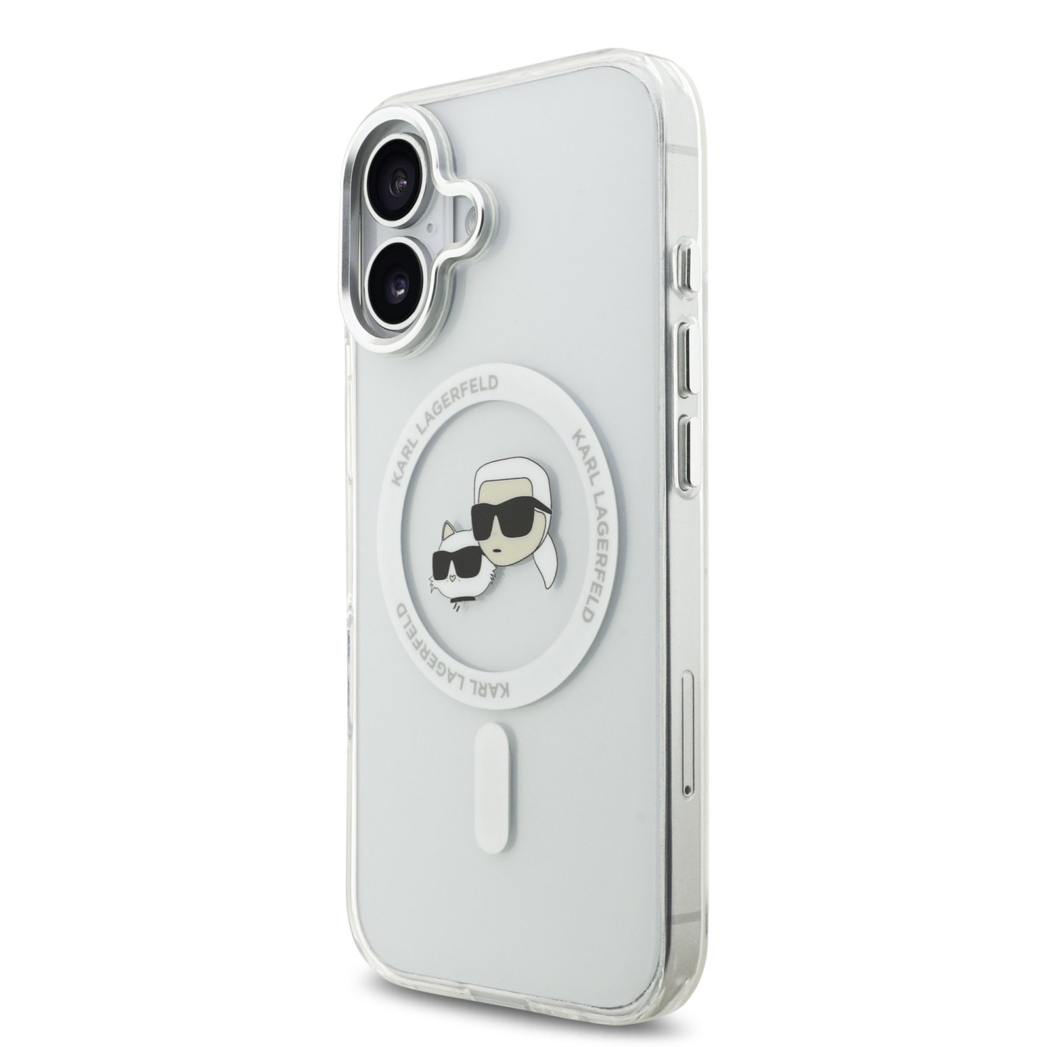 Karl Lagerfeld IML K&CH Heads Metal Frame MagSafe Zadní Kryt pro iPhone 17 Transparent