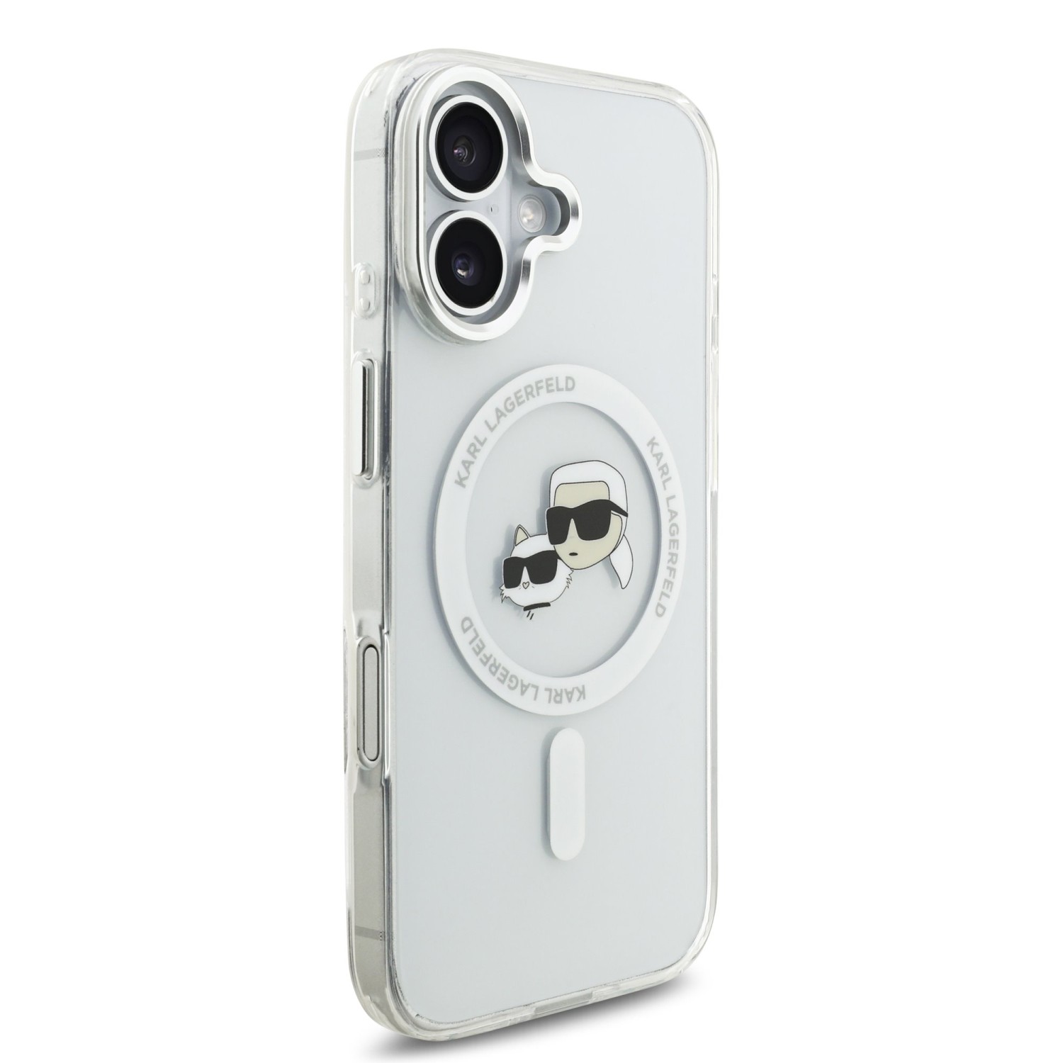 Karl Lagerfeld IML K&CH Heads Metal Frame MagSafe Zadní Kryt pro iPhone 17 Transparent