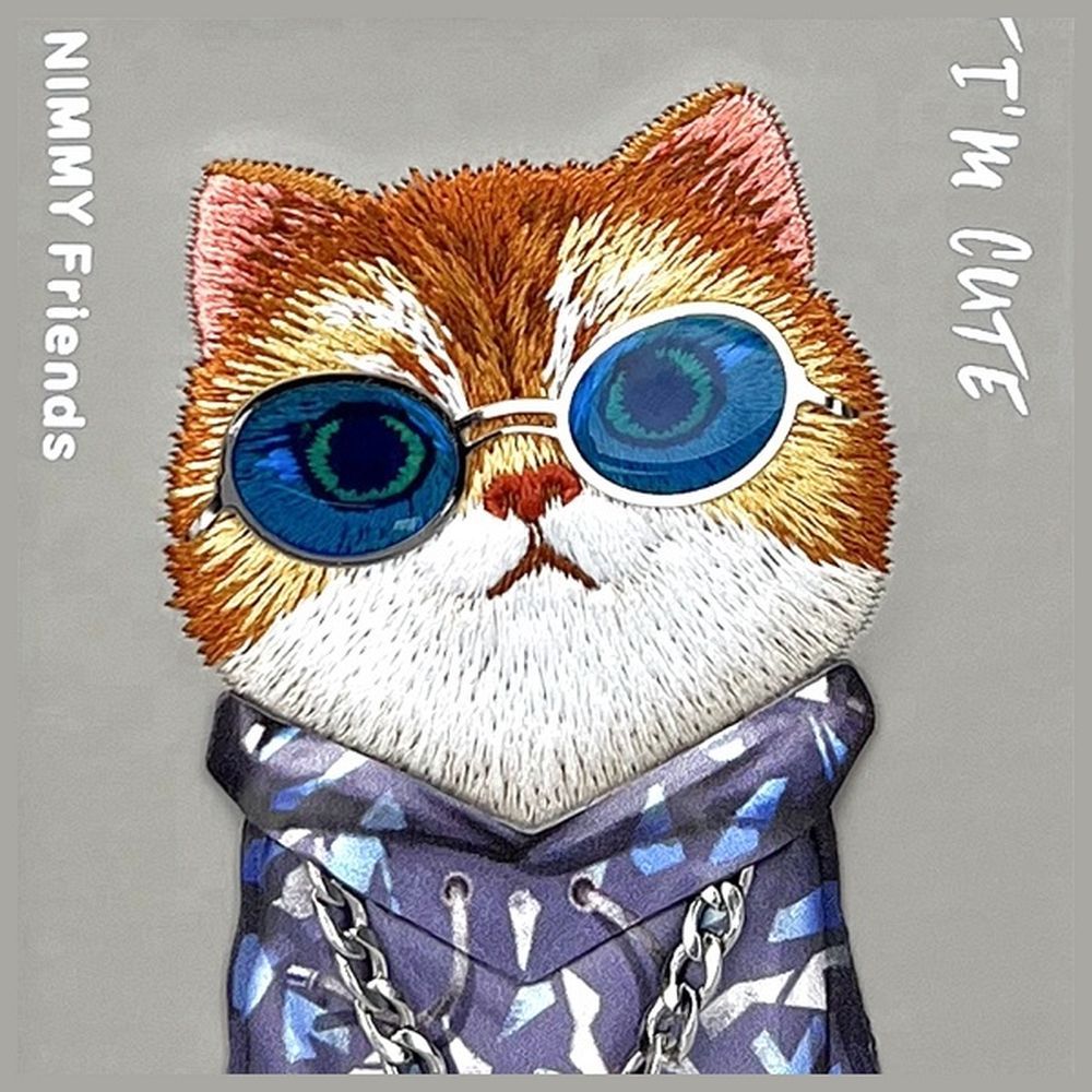 NIMMY case GLASSES COOL CAT for IPHONE 15 Pro Max gray