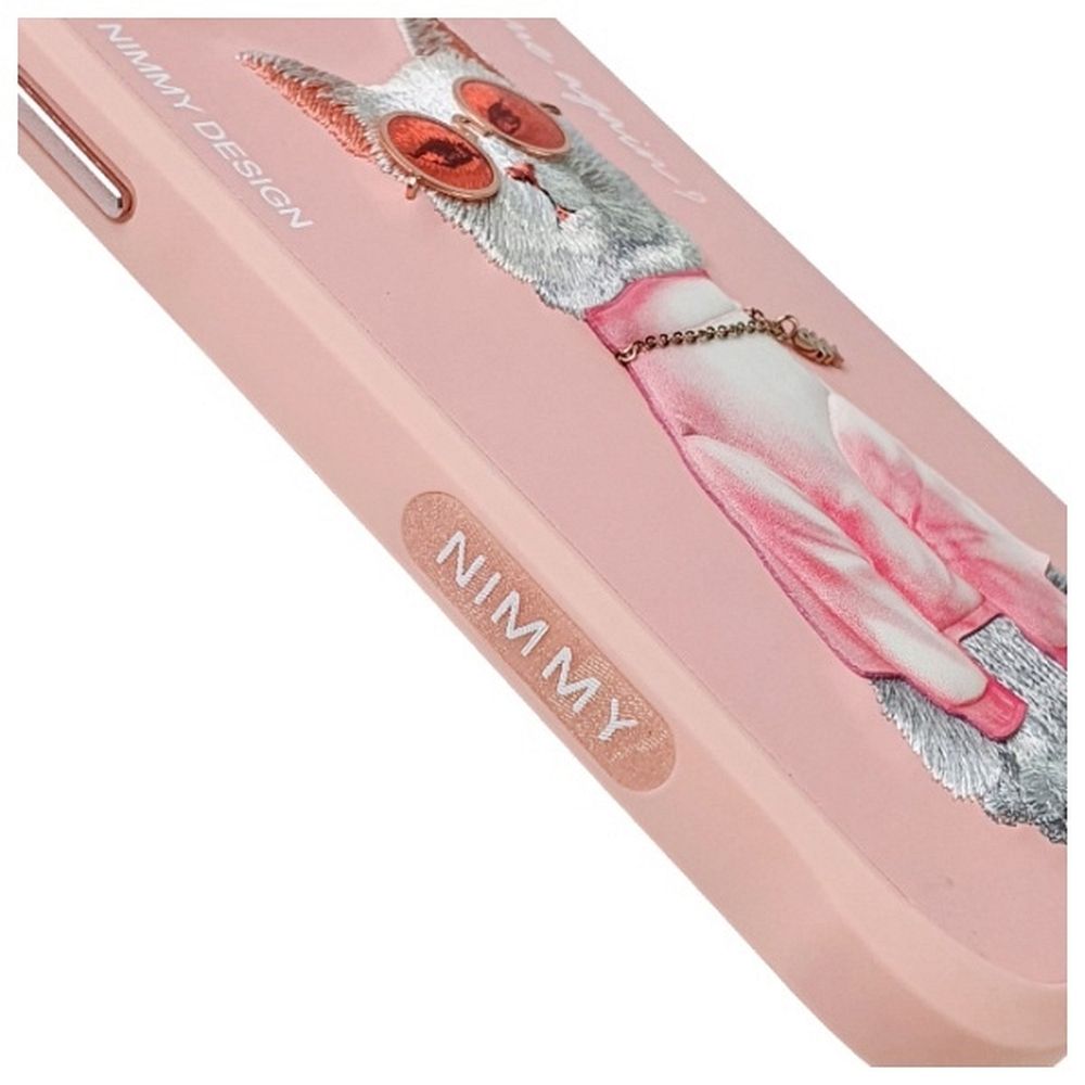 NIMMY case GLASSES COOL CAT for IPHONE 15 Pro pink