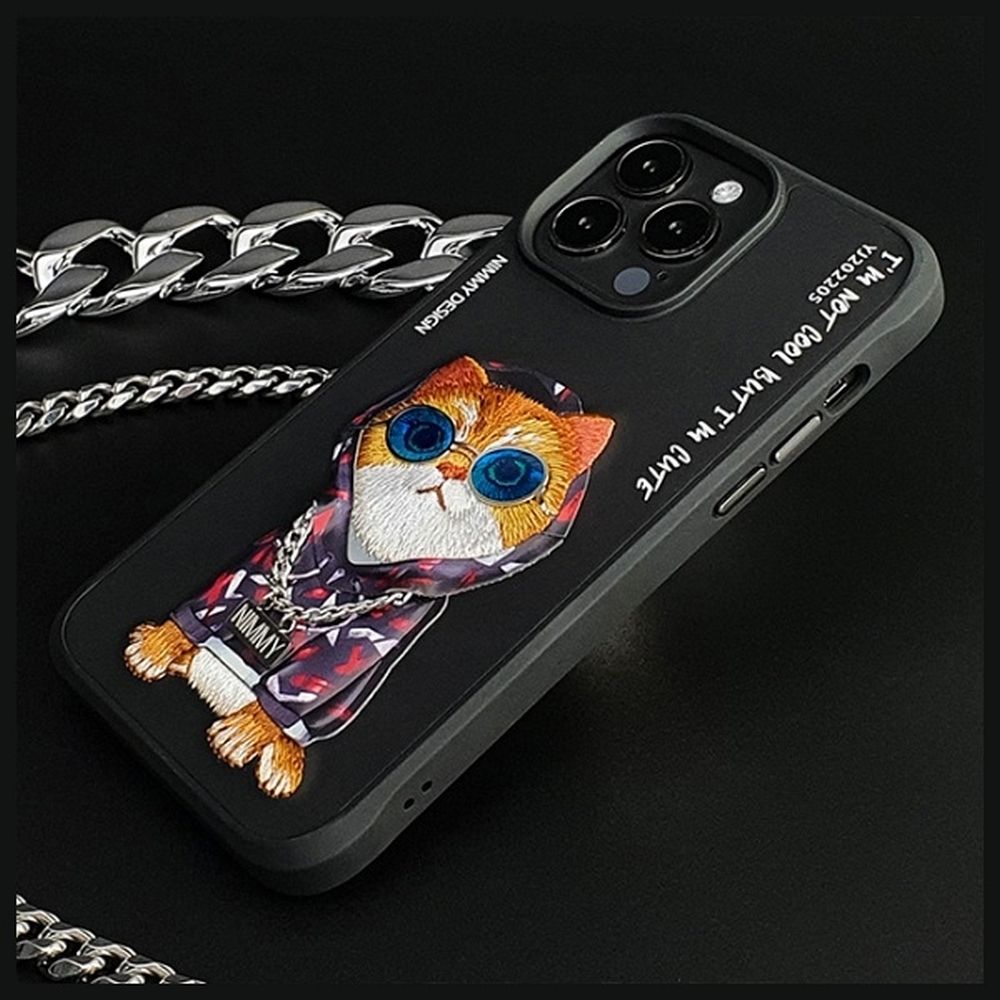 NIMMY case GLASSES COOL CAT for IPHONE 15 Pro black