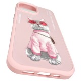 Zadní kryt NIMMY case GLASSES COOL CAT pro Apple iPhone 15, růžová
