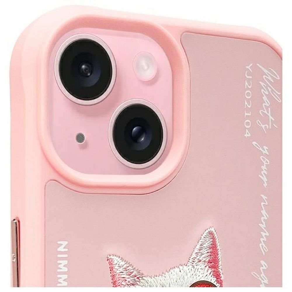 Zadní kryt NIMMY case GLASSES COOL CAT pro Apple iPhone 15, růžová