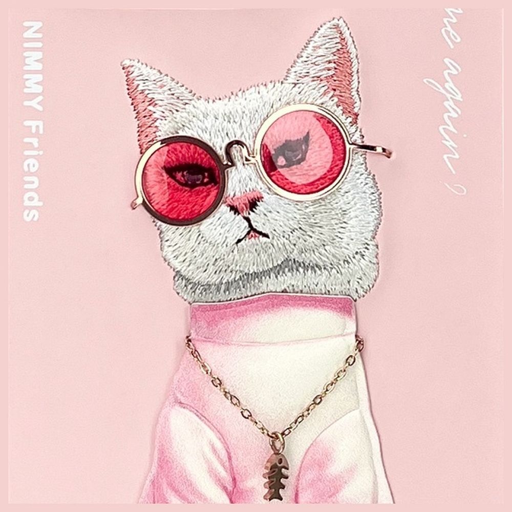 NIMMY case GLASSES COOL CAT for IPHONE 16 Pro pink