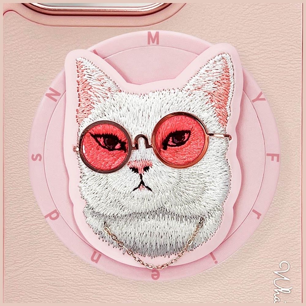 NIMMY case GLASSES COOL CAT compatible with MagSafe for IPHONE 16 Pro Max pink