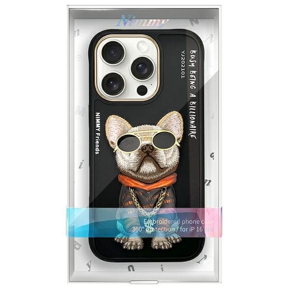 NIMMY case GLASSES COOL DOG for IPHONE 16 Pro Max black