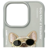 NIMMY case GLASSES COOL DOG for IPHONE 15 Pro gray