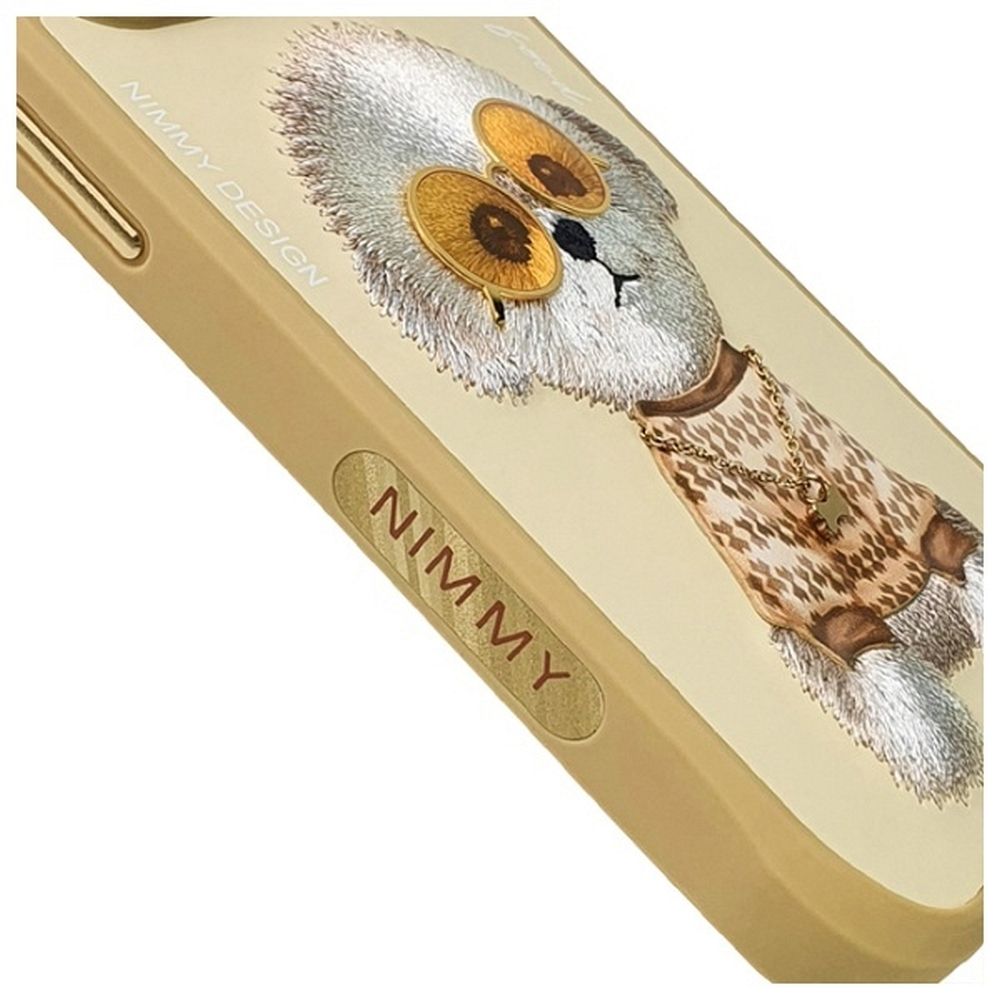 NIMMY case GLASSES COOL DOG for IPHONE 15 Pro khaki