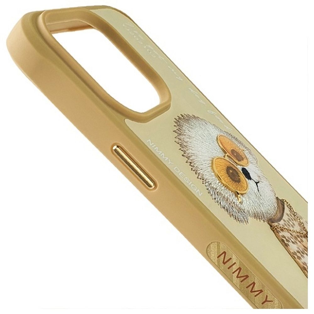 NIMMY case GLASSES COOL DOG for IPHONE 15 Pro khaki