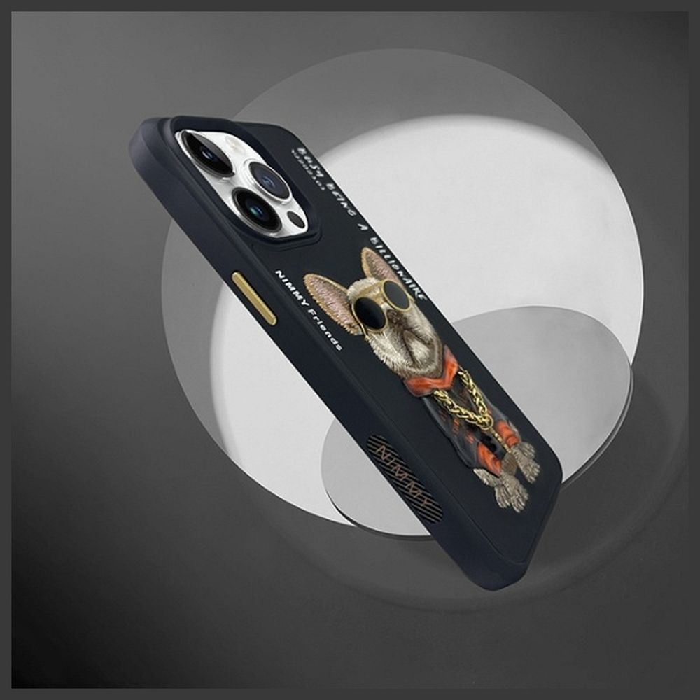 NIMMY case GLASSES COOL DOG for IPHONE 15 Pro black