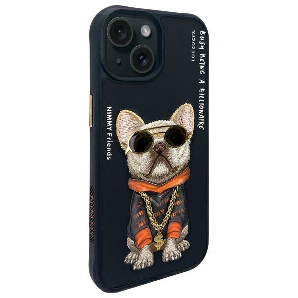 NIMMY case GLASSES COOL DOG for IPHONE 15 black