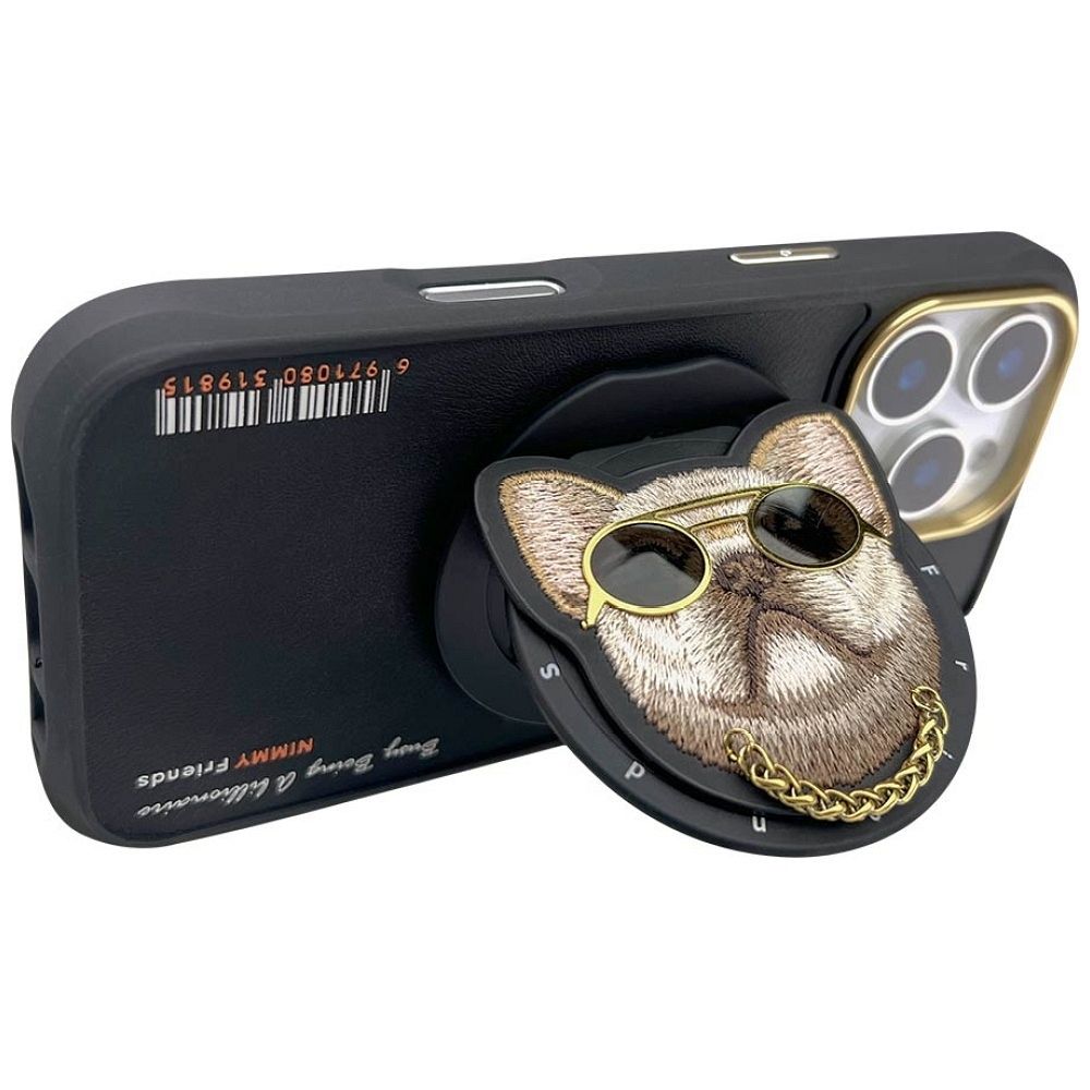 NIMMY case GLASSES COOL DOG compatible with MagSafe for IPHONE 16 Pro Max black