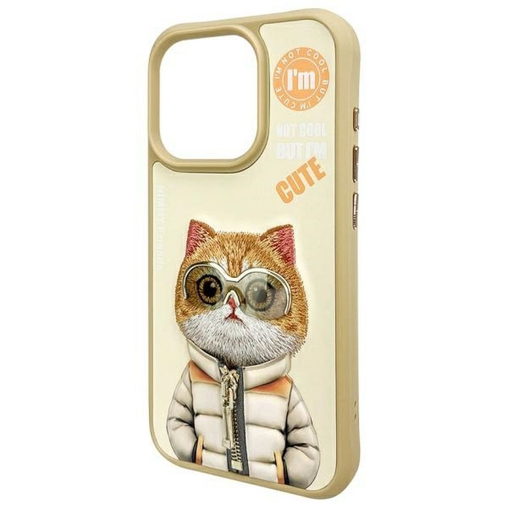 Zadní kryt NIMMY case COOL&CUTE 2.0 Cat pro Apple iPhone 16 Pro Max, khaki