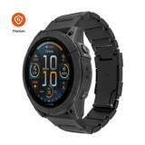 Titanový řemínek FIXED Titanium Strap pro Garmin QuickFit 22mm, černá
