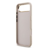 Guess PU Leather 4G Strass Triangle Logo Gold Frame MagSafe Zadní Kryt pro iPhone Air Pink