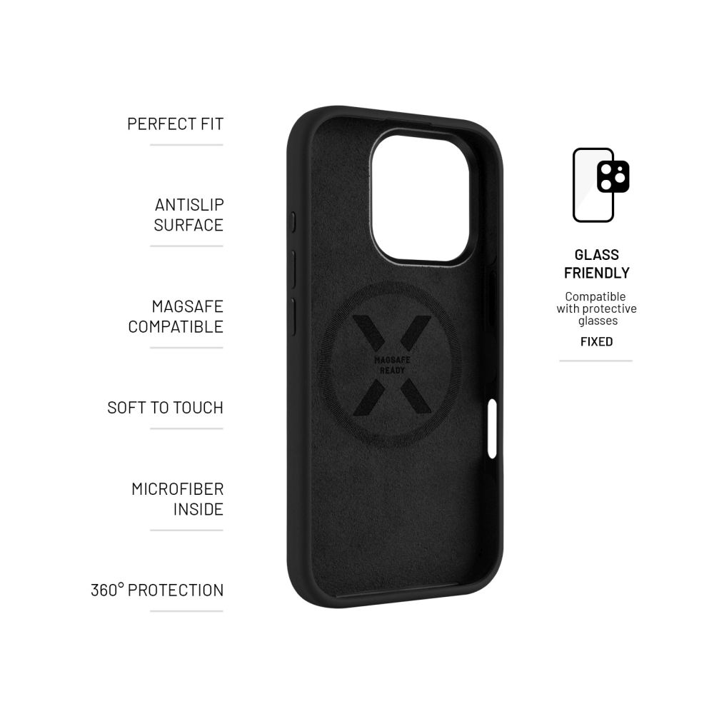 Zadní kryt FIXED MagFlow s podporou MagSafe pro Apple iPhone 17 Pro Max, černý