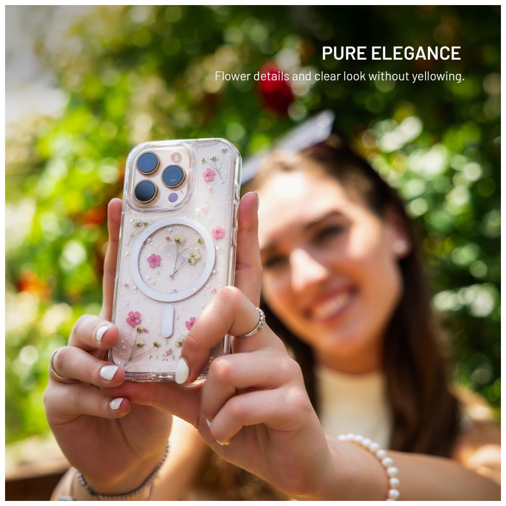 Zadní kryt FIXED MagBloom s podporou MagSafe pro Apple iPhone 15, Blush Plum