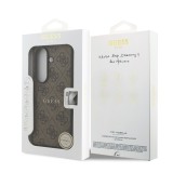 Guess PU Leather 4G Colored Ring Magnetic Zadní Kryt pro Samsung Galaxy Z Fold 7 Brown