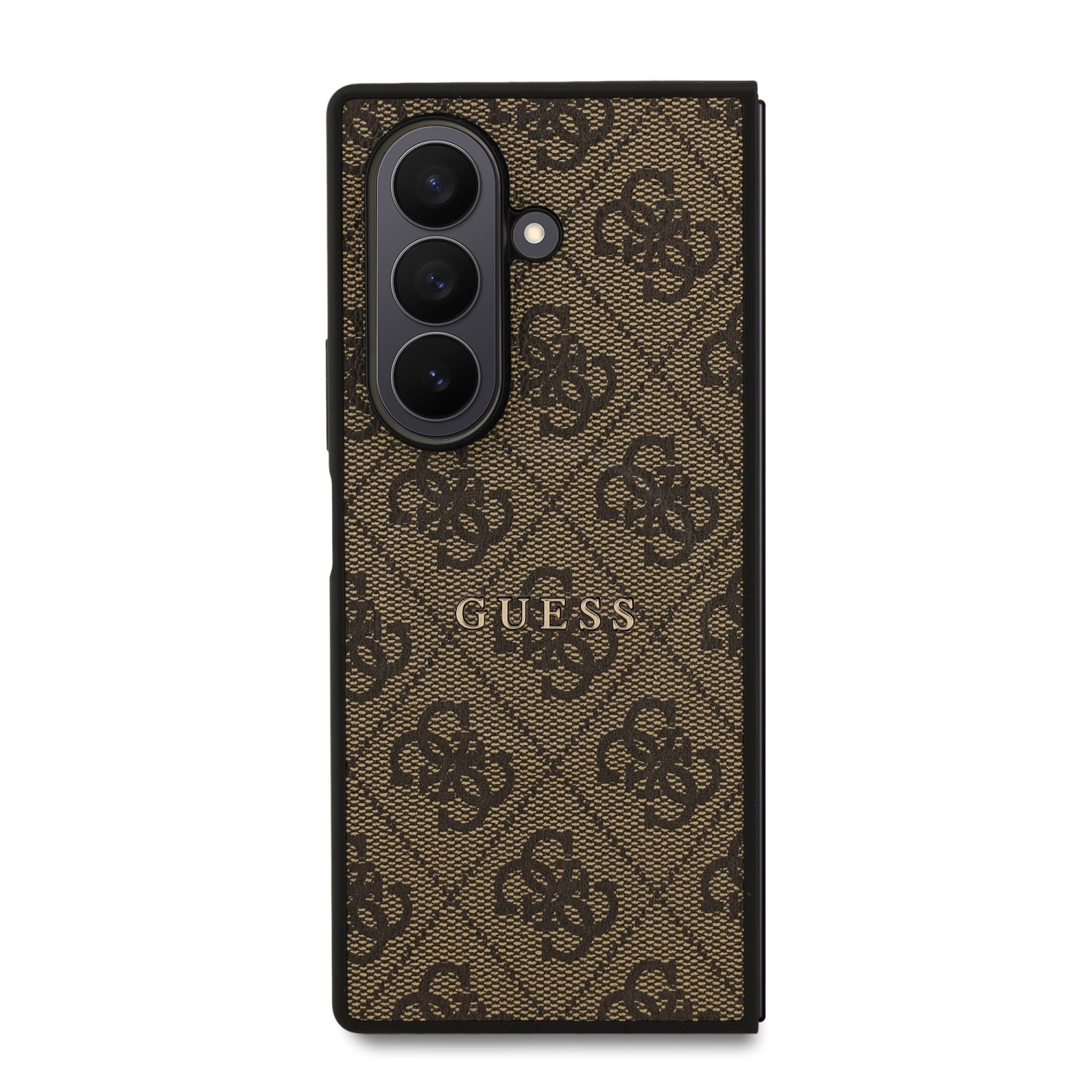 Guess PU Leather 4G Colored Ring Magnetic Zadní Kryt pro Samsung Galaxy Z Fold 7 Brown