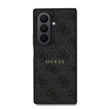 Guess PU Leather 4G Colored Ring Magnetic Zadní Kryt pro Samsung Galaxy Z Fold 7 Black