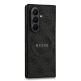 Guess PU Leather 4G Colored Ring Magnetic Zadní Kryt pro Samsung Galaxy Z Fold 7 Black