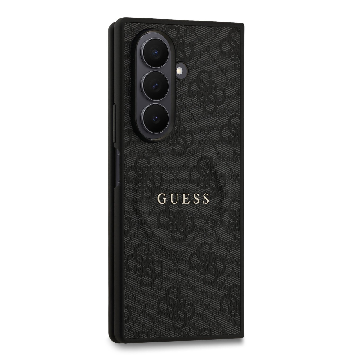 Guess PU Leather 4G Colored Ring Magnetic Zadní Kryt pro Samsung Galaxy Z Fold 7 Black