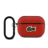 Pouzdro Lacoste Petit Pique Croc Logo Patch pro AirPods 4, červená