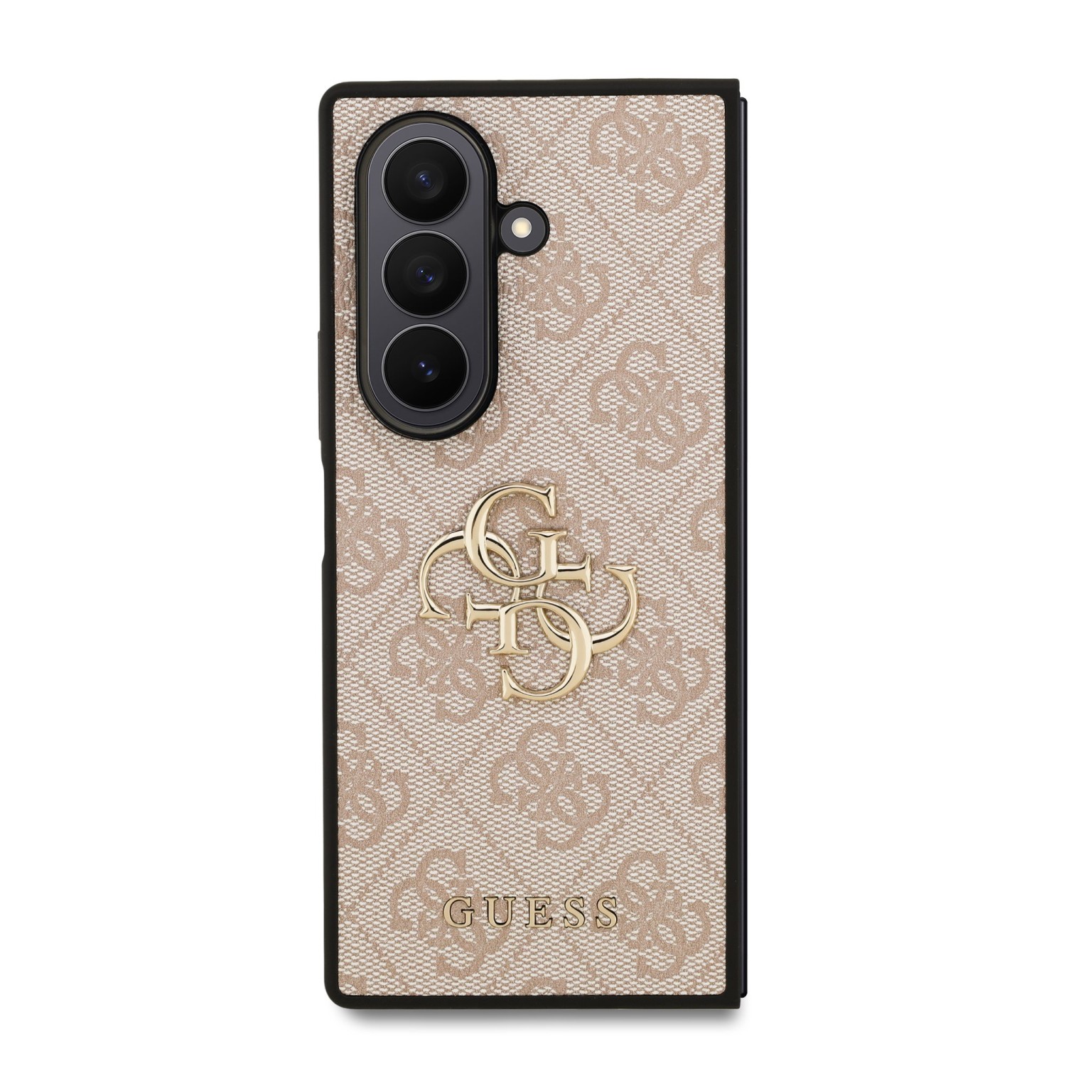 Zadní kryt Guess PU 4G Metal Logo pro Samsung Galaxy Z Flip7, růžová
