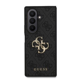 Zadní kryt Guess PU 4G Metal Logo pro Samsung Galaxy Z Flip7, černá