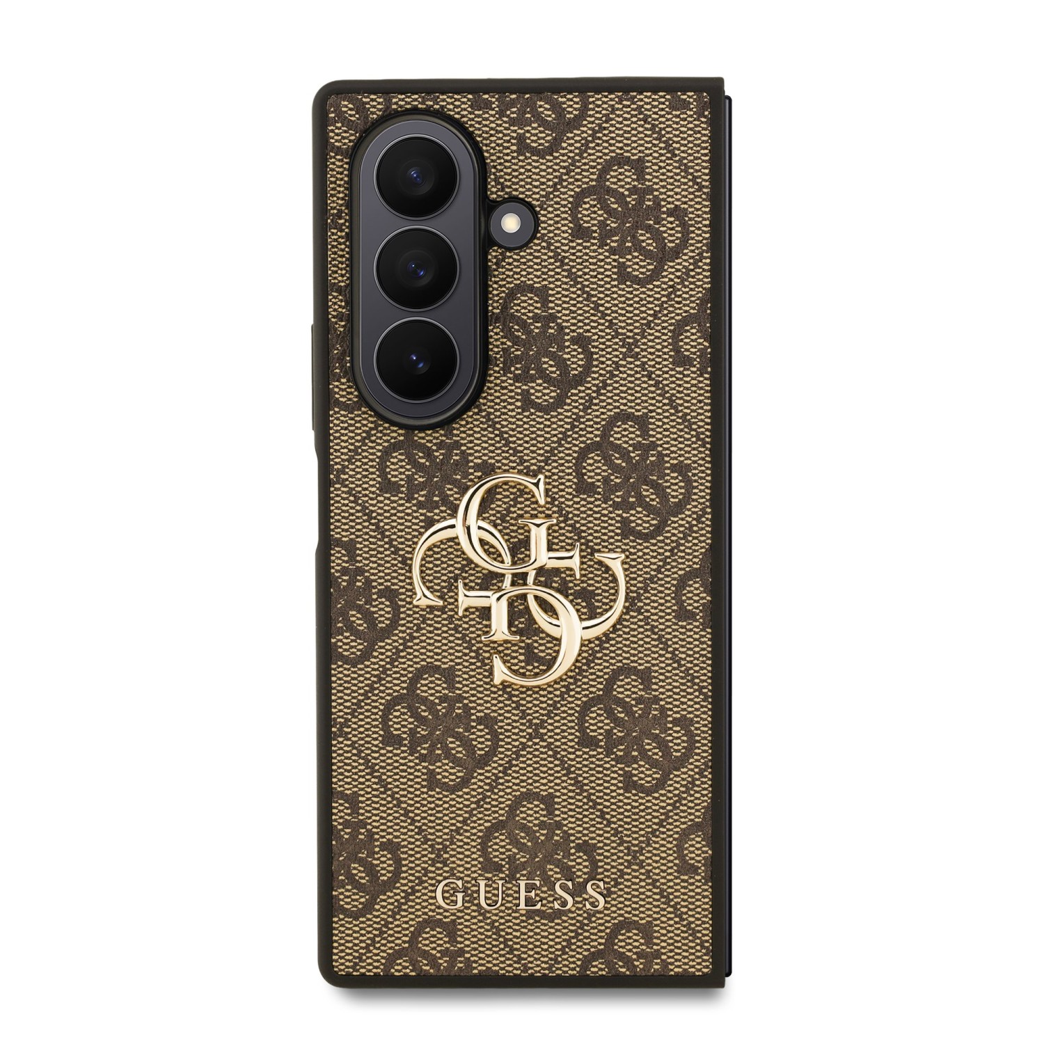 Guess PU 4G Metal Logo Zadní Kryt pro Samsung Galaxy Z Fold 7 Brown