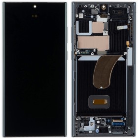 LCD display + dotyková deska + přední kryt pro Samsung Galaxy S23 S911B, phantom black