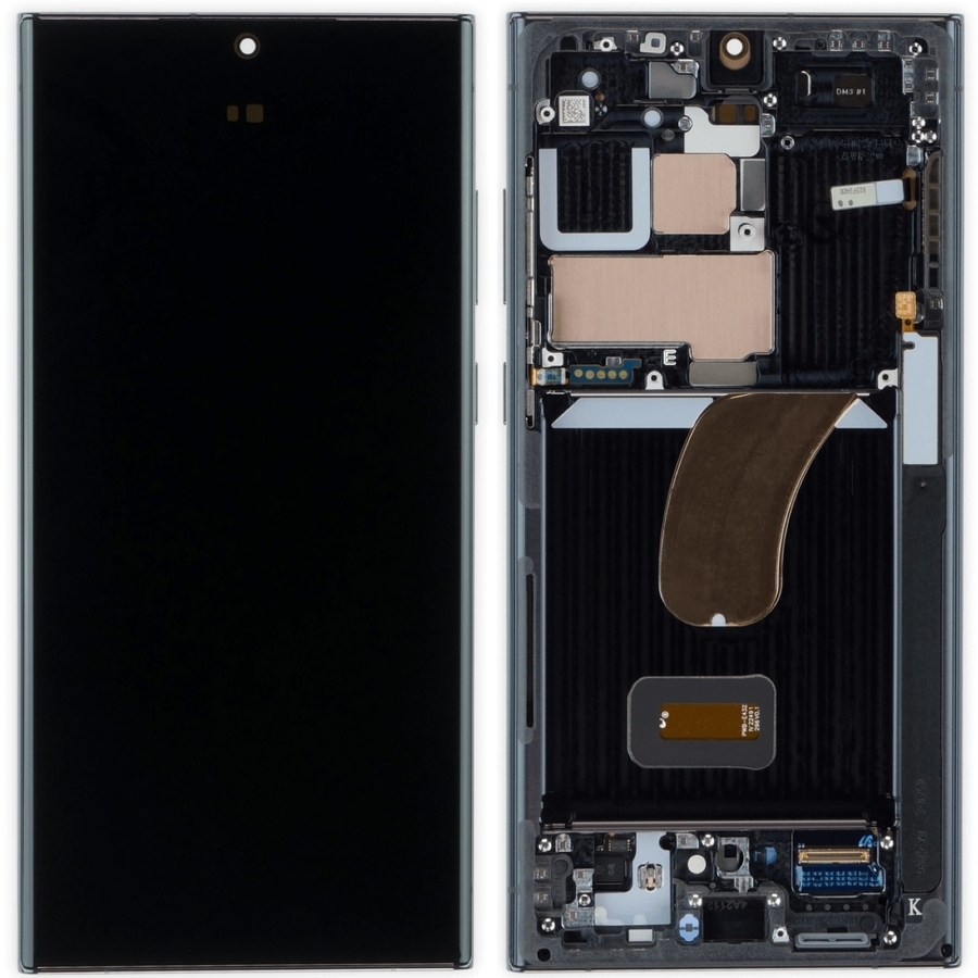 LCD display + dotyková deska + přední kryt pro Samsung Galaxy S23 S911B, phantom black