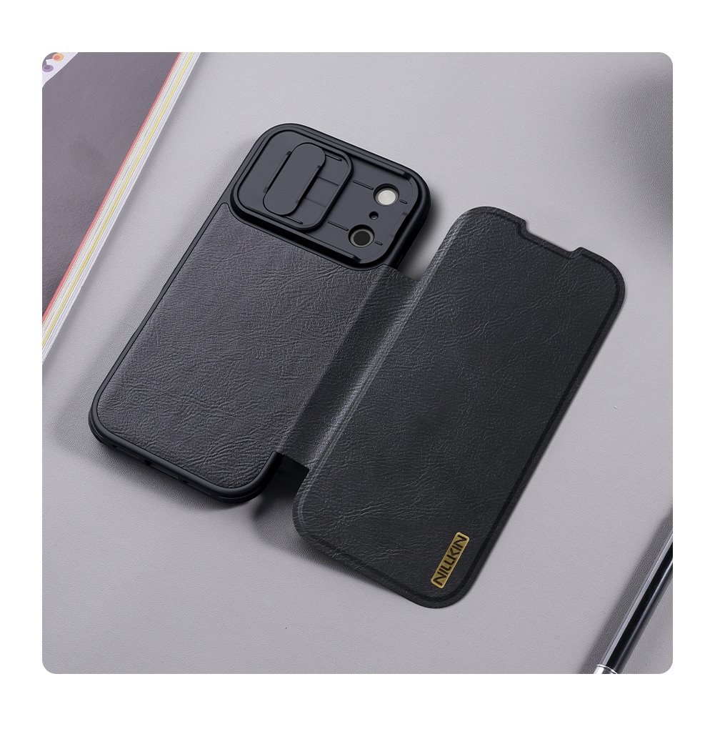Nillkin Qin Book PRO Pouzdro pro Apple iPhone 17 Pro Brown