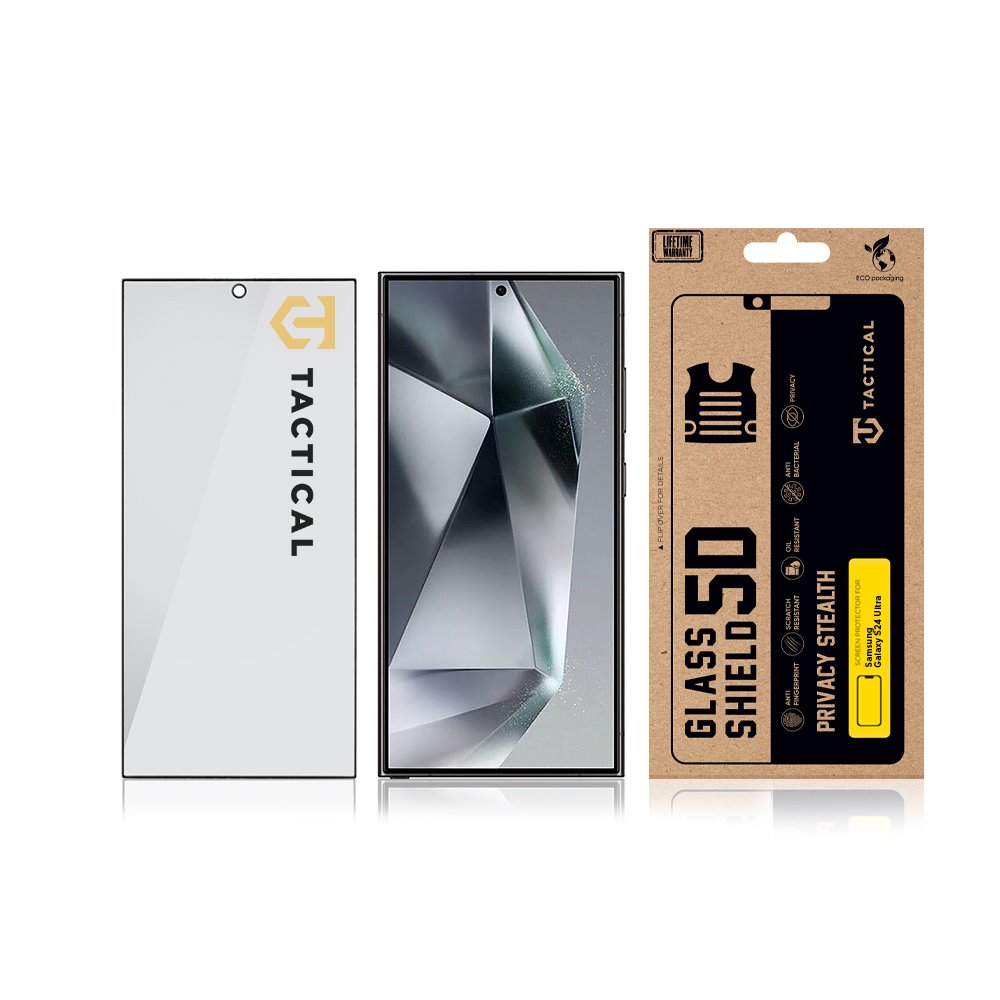 Tactical Glass Shield Privacy Stealth 5D sklo pro Samsung Galaxy S24 Ultra Black