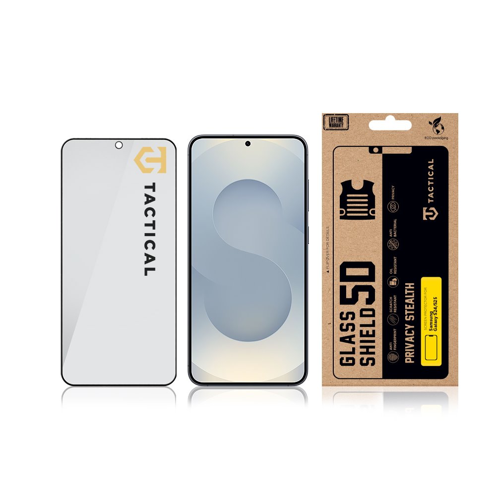 Tactical Glass Shield Privacy Stealth 5D sklo pro Samsung Galaxy S24/S25 Black