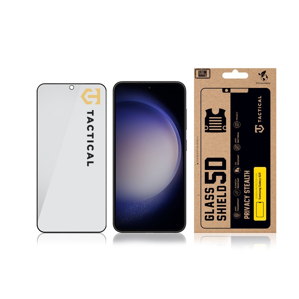 Tactical Glass Shield Privacy Stealth 5D sklo pro Samsung Galaxy S23 Black