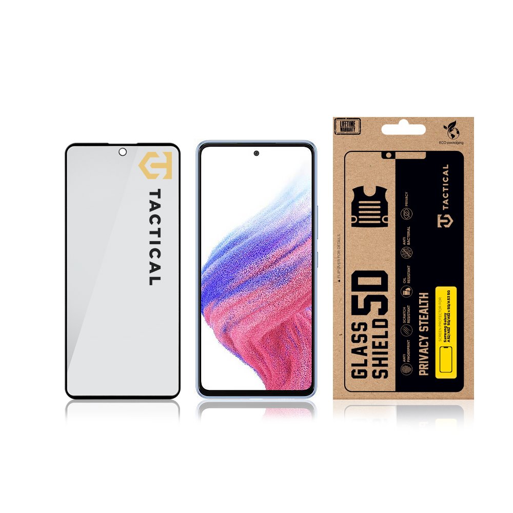 Tactical Glass Shield Privacy Stealth 5D sklo pro Samsung Galaxy A52/A52 5G/A52s 5G/A53 5G Black 