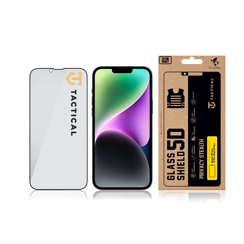 Tactical Glass Shield Privacy Stealth 5D sklo pro Apple iPhone 13 Pro Max/14 Plus Black