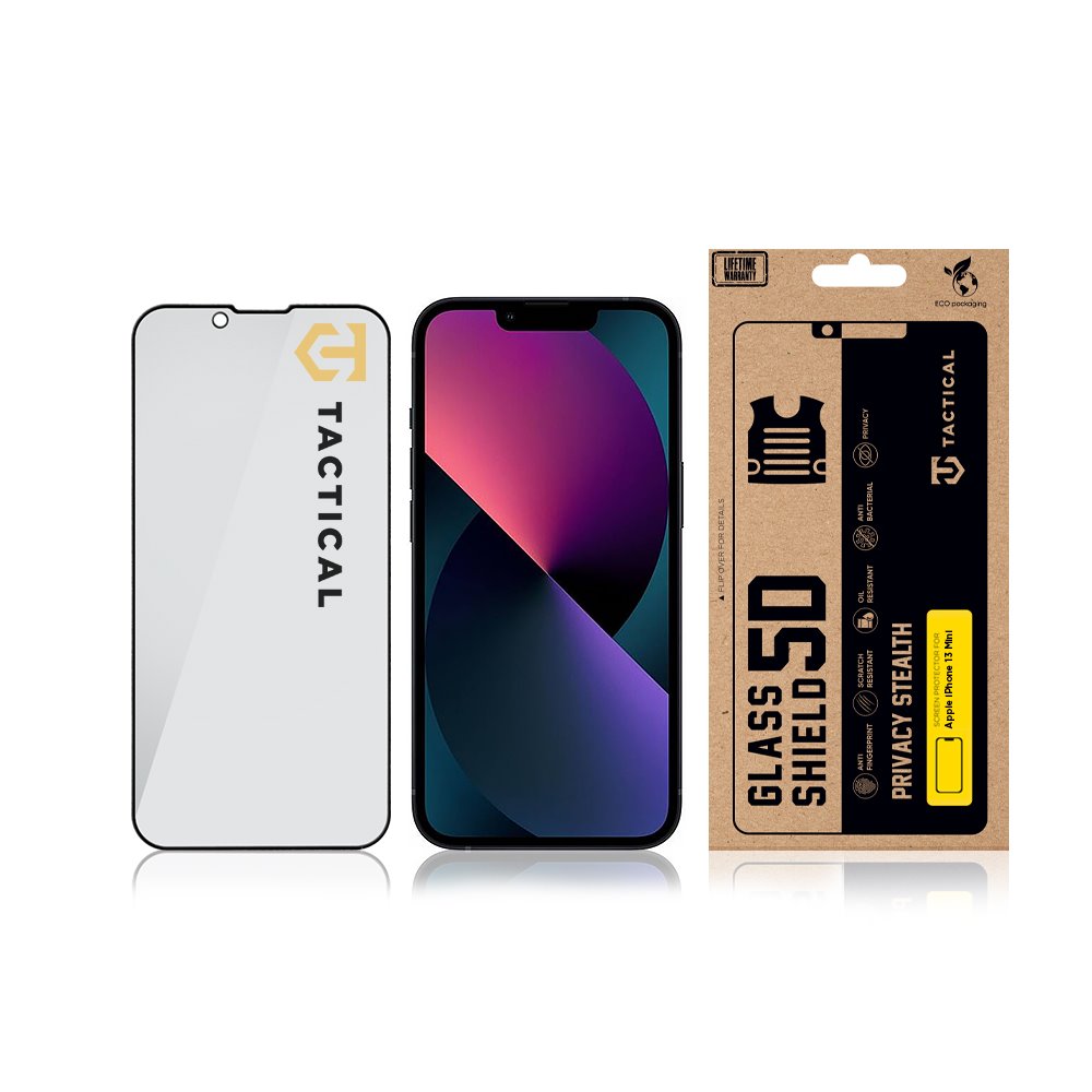Tactical Glass Shield Privacy Stealth 5D sklo pro Apple iPhone 13 mini Black