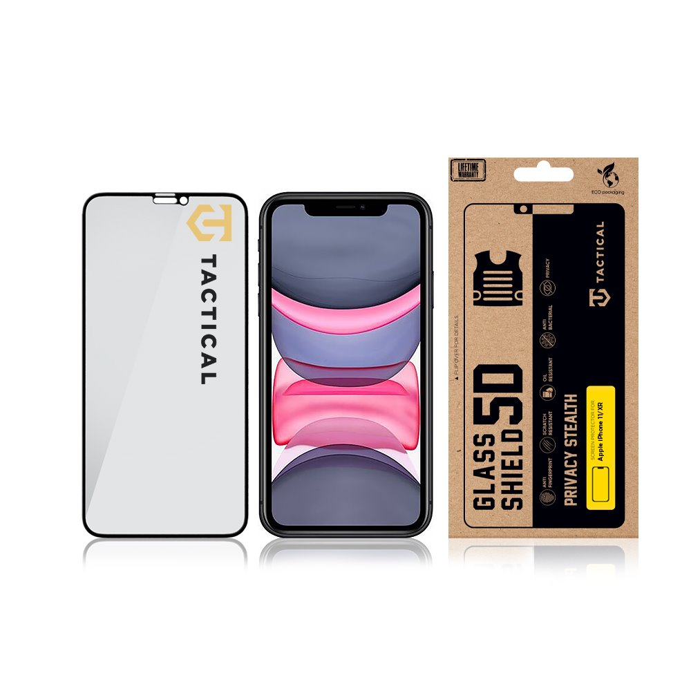 Tactical Glass Shield Privacy Stealth 5D sklo pro Apple iPhone 11/XR Black 