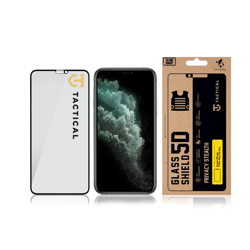 Tactical Glass Shield Privacy Stealth 5D sklo pro Apple iPhone 11 Pro Max/XS Max Black 