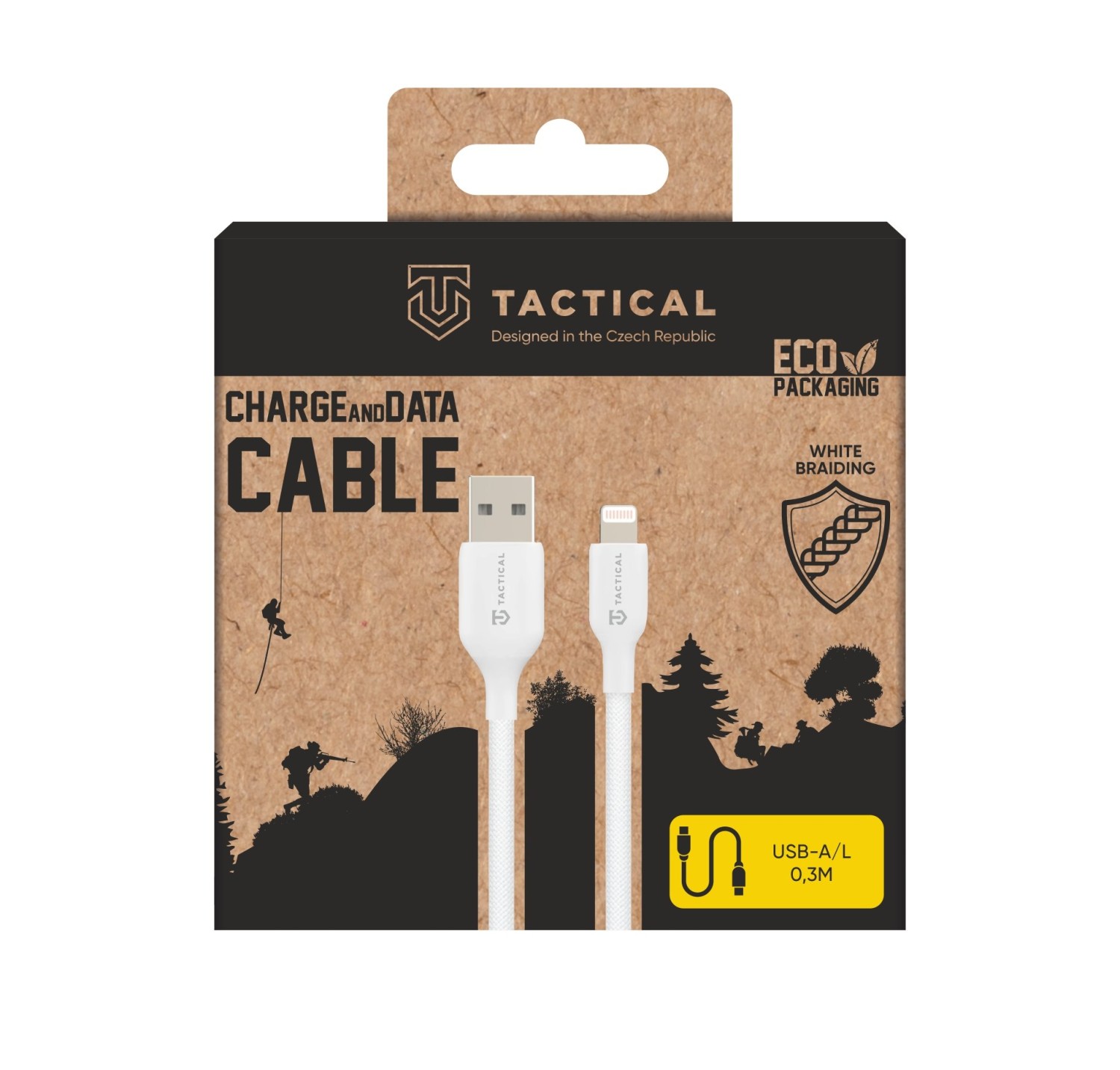 Kabel Tactical Stitch Thread Cable USB-A/Lightning 0,3m, bílá