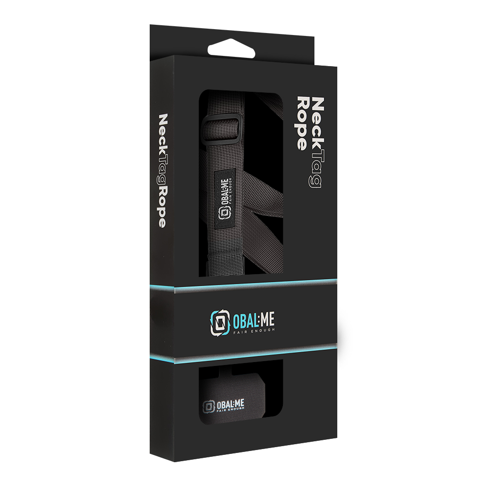 OBAL:ME NeckTag Ribbon Popruh na Telefon Black